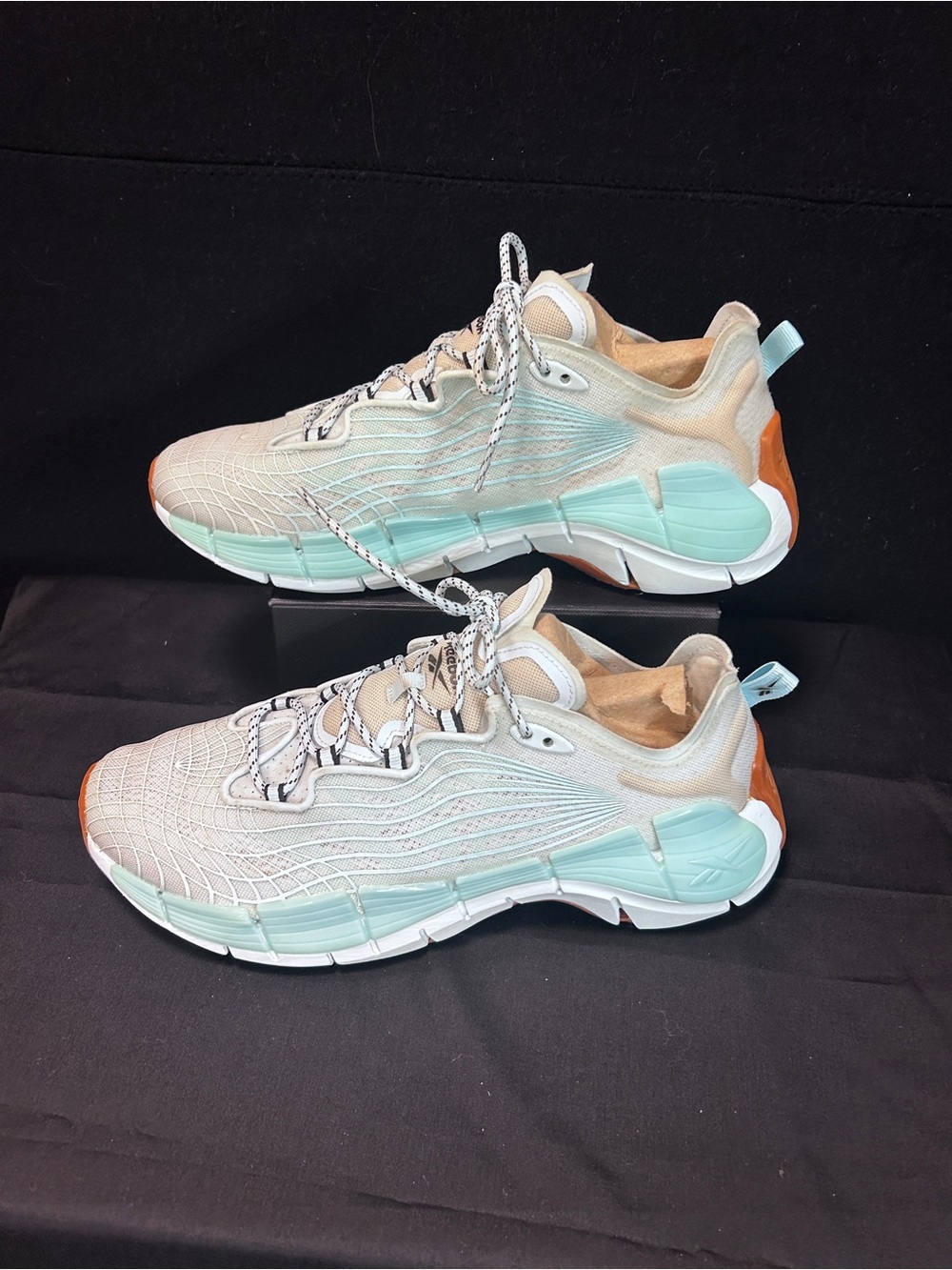 Reebok Women's Sneakers in Mint, Beige and Rust Accents